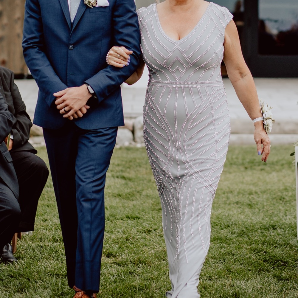 Grey evening gown